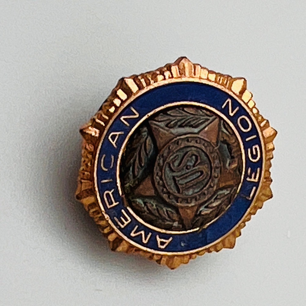 Vintage American Legion Lapel Pin Blue Enamel Screw Back Pat Des 54296 US Star